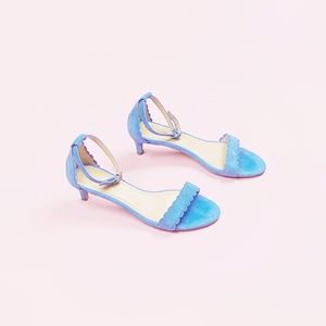 Talbots Pila Scalloped Kitten Heels Suede Leather